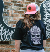 Firefighter Skull with Cigar T-Shirt - BLACK