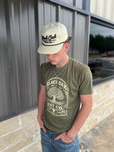 Black Oak Tree logo on Military Green