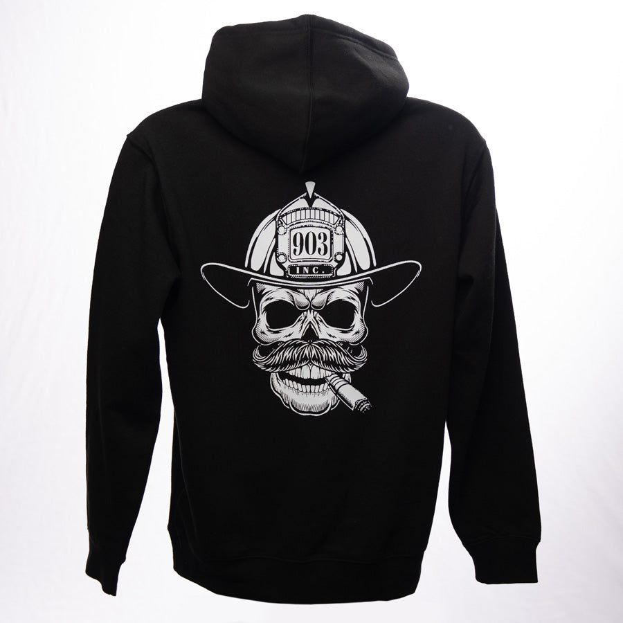 Firefighter Skull Hoodie - Black