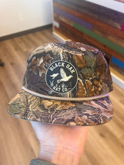 Black Oak Dove printed in black on R256 Realtree camo