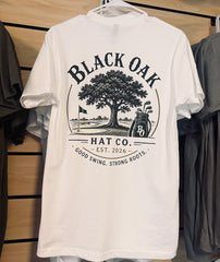 Black Oak Golf on white tee