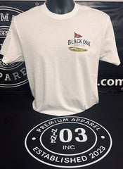Black Oak Golf on white tee