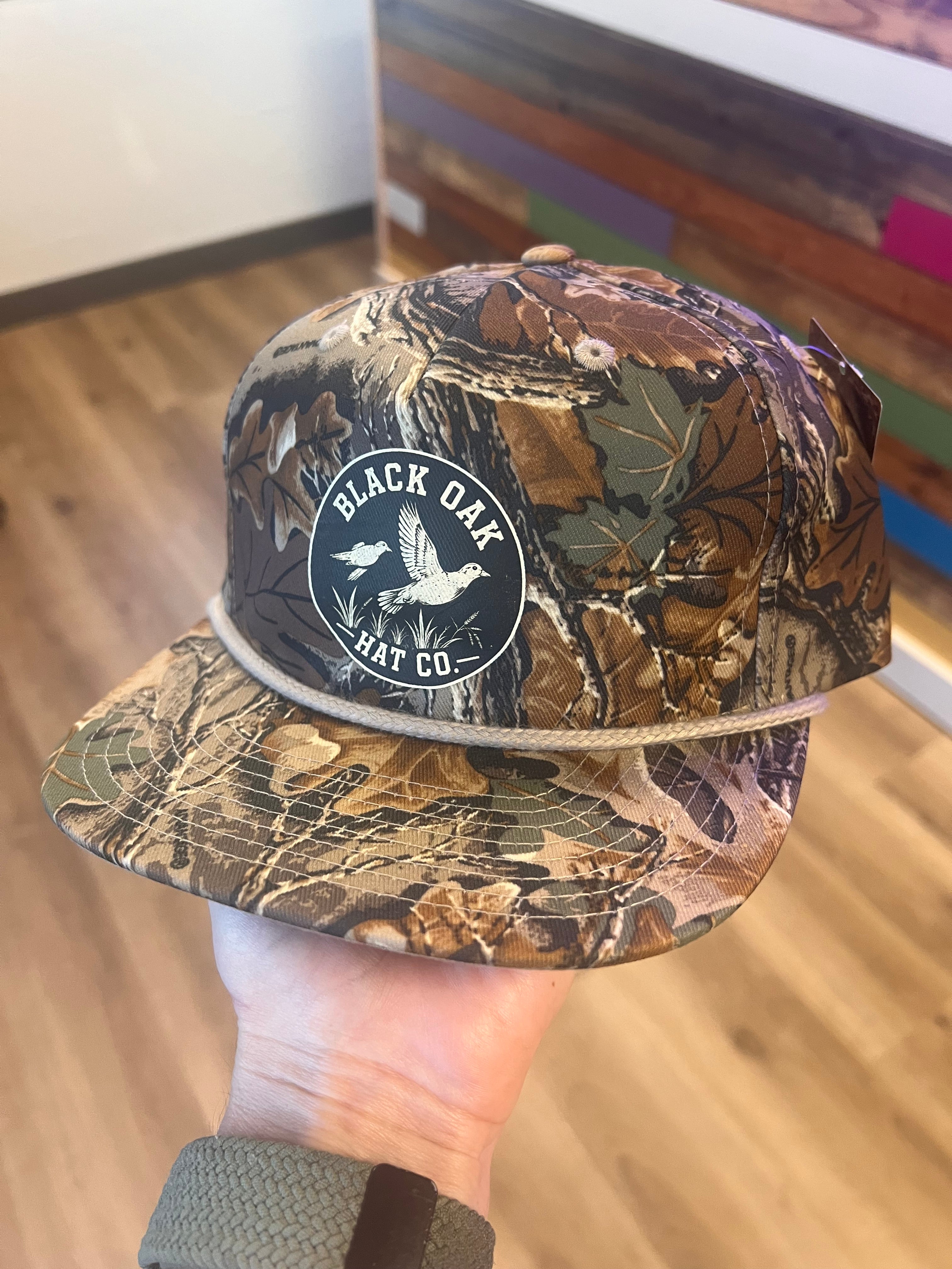 Black Oak Dove printed in black on R256 Realtree camo