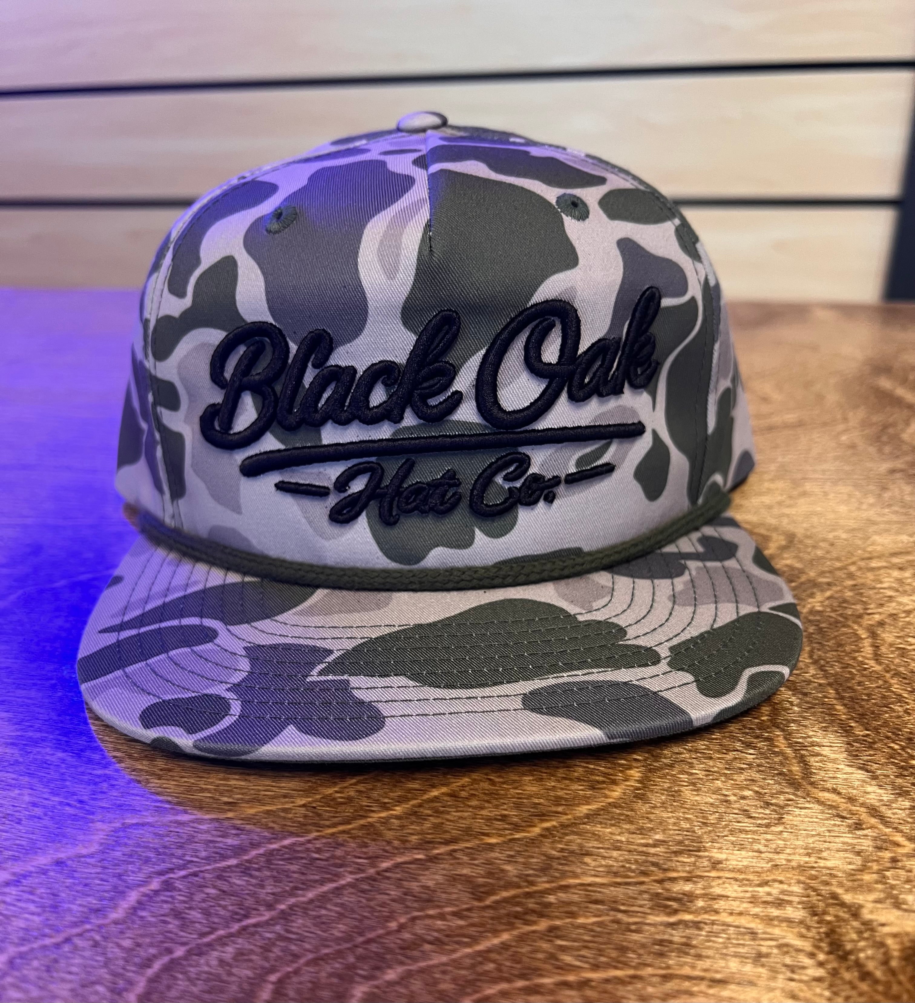 Black Oak 3D Puff on Richardson Snapback 256P Gramps Cap/Marsh Duck Camo