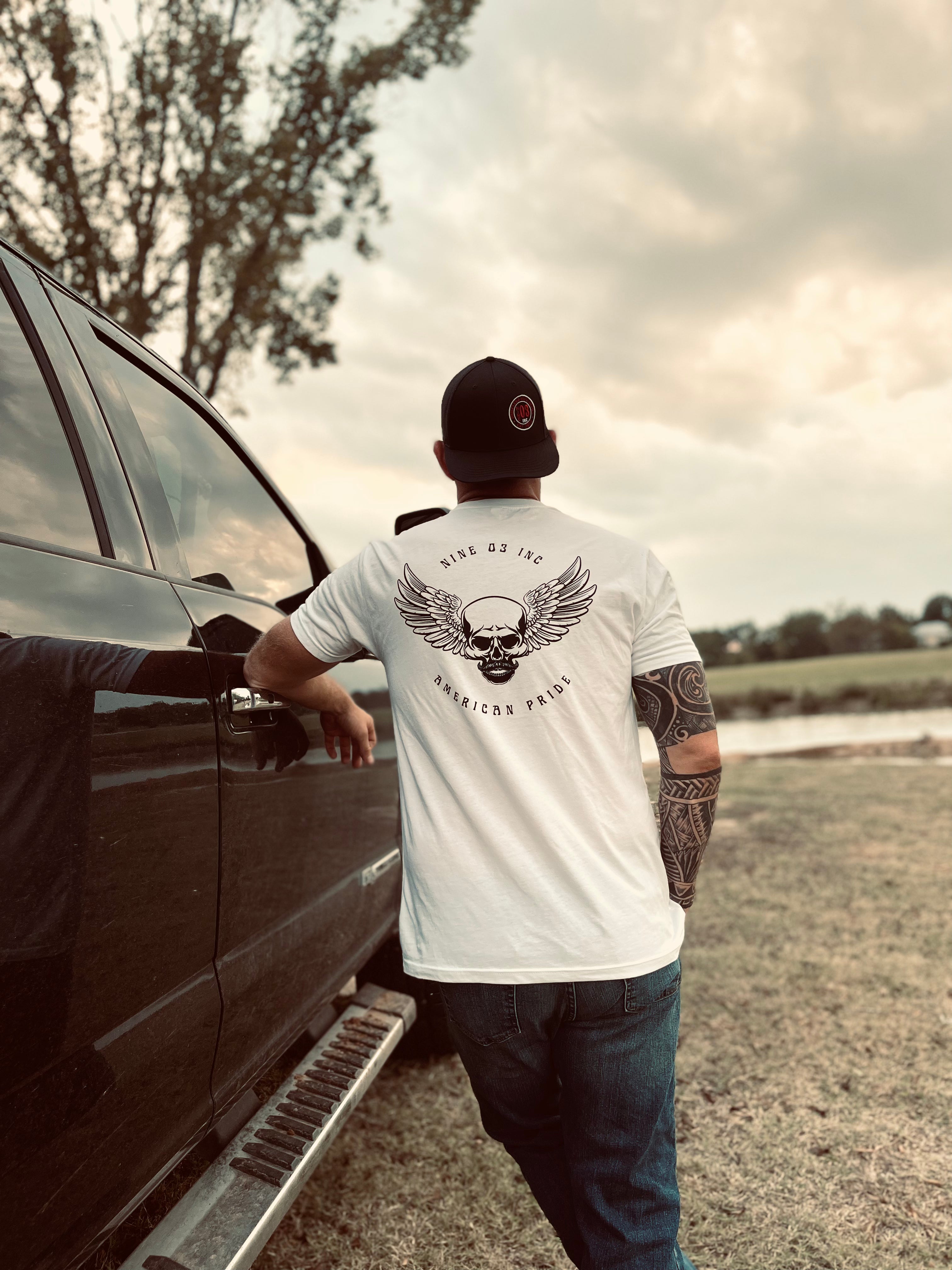 Wings & Skull American Pride T-Shirt
